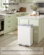 Dual Trash Can, Soft-Close, Pedal, Removable Buckets, White - Image 5